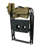 BRUBAKER Outdoor Folding Director's Chair with Side Table - Camouflage Design, Compact and Portable, Sturdy Construction