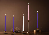 BRUBAKER 5 pcs Advent Candles Purple, Pink and White - 10 Inch Taper Candles for Christmas, Church and Celebrations - Unscented and Dripless - Made in Europe