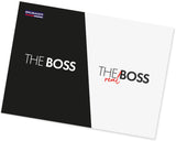 BRUBAKER Coffee Mugs The Boss & The Real Boss with Greeting Card - Couple Mug Set Black and White - 10 oz Gift Set in Gi