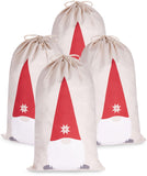 BRUBAKER Christmas Sack Gnome Elf - 31.5 Inches Holiday Gift Bag - Cotton Santa Sack - Gnome with Beard Design