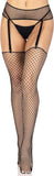 Leg Avenue Women's 2 Pc Fishnet Stockings and Garter Belt Set, Black, One Size