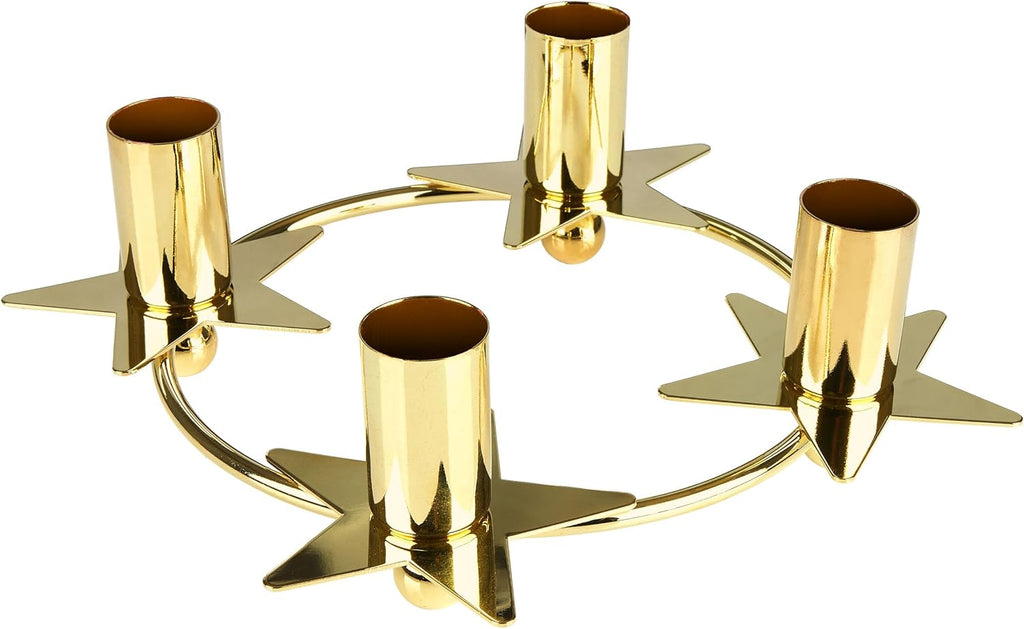 BRUBAKER Advent Wreath - Candle Holder for 4 Pcs Candle - 9 Inches Christmas Decoration with Star Design for Christmas Festival, Home Party and Church Decor