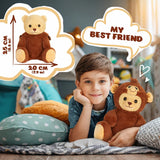 BRUBIES Teddy Monkey - 10 Inch Teddy Bear in Monkey Costume with Hood - Cuddly Toy for Cosy Adventures - Stuffed Animal for Children