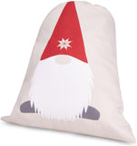 BRUBAKER Christmas Sack Gnome Elf - 31.5 Inches Holiday Gift Bag - Cotton Santa Sack - Gnome with Beard Design