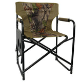 BRUBAKER Outdoor Folding Director's Chair with Side Table - Camouflage Design, Compact and Portable, Sturdy Construction