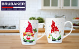 BRUBAKER Coffee Mugs Merry Christmas Elves with Greeting Card - Christmas Elf Mugs - Dwarves Gnomes - 10 oz Holiday Mug