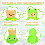 BRUBIES Teddy Frog - 10 Inch Teddy Bear in Frog Costume with Hood - Cuddly Toy for Cosy Adventures - Stuffed Animal for Children