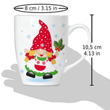 BRUBAKER Coffee Mugs Merry Christmas Elves with Greeting Card - Christmas Elf Mugs - Dwarves Gnomes - 10 oz Holiday Mug