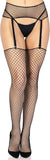 Leg Avenue Women's 2 Pc Fishnet Stockings and Garter Belt Set, Black, One Size