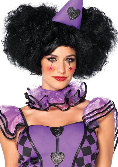 Women's Bob Wig with Clip On Side Puffs, Black, One Size