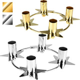 BRUBAKER Advent Wreath - Candle Holder for 4 Pcs Candle - 9 Inches Christmas Decoration with Star Design for Christmas Festival, Home Party and Church Decor