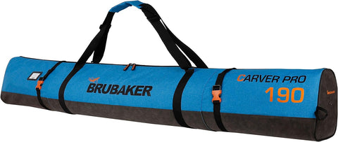 BRUBAKER Carver Performance Ski Bag for 1 Pair of Skis and Poles - Blue Black