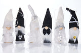 BRUBAKER Wedding Decoration Figures - Set of 6 Gnome Pendants made of Wood and Rope with Suit and Wedding Dress - Gift T