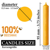 KANEA Premium Beeswax Tree Candles - 3.75 x 0.5 Inches Christmas Candles for Pyramids, Carousels & Chimes - Made in Euro