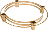 BRUBAKER Advent Wreath Ring Design Gold - 11.8 inches Candle Holder for 4 Candles - Advent Candle Holder for Tapered Candles with 0.9 inch Diameter for Christmas Festival, Home Party and Church Decor