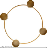 BRUBAKER Advent Wreath - Candle Holder for 4 Pcs Tealights - 10.4 inches Advent Wreath Tealight Holder with Ring Design - Metal Decoration for Christmas Festival, Home Party and Church Decor - Gold