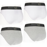 BRUBAKER Men's Underwear - 4 Pack Classic Briefs with Stretch Waistband - Comfort and Soft - Tag-Free Cotton Briefs