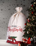 BRUBAKER Christmas Sack Christmas Car - Merry Christmas Holiday Gift Bag - Cotton Santa Sack - Gnome Family Design