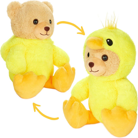 BRUBIES Teddy Duck - 10 Inch Teddy Bear in Duck Costume with Hood - Cuddly Toy for Cosy Adventures - Stuffed Animal for Children