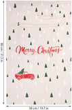 BRUBAKER Christmas Sack Merry Christmas - Tree Forest with Red Car - 31.5 Inches Holiday Gift Bag - Cotton Santa Sack