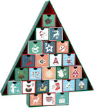 BRUBAKER Christmas Tree 2024 Advent Calendar - DIY Fillable Christmas Countdown with 24 Doors for Gifts, Candy, and Surp