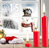 KANEA Pyramid Candles - Pack of 24 - Christmas Tree Candles Pyramids, Chimes - 2.75 Inches, 0.55 Inches Ø - Made in Europe