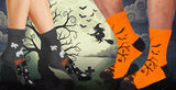 BRUBAKER 5 Pairs of Halloween Socks - Funny Cotton Socks with Pumpkin, Skeleton & Ghost - Colorful Set for Women & Men -