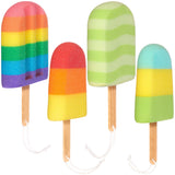 BRUBAKER 4-Piece Bath Sponge Set - Popsicle Soap Sponge - Hygienic & Durable Shower Loofahs - Colorful Bath Sponges with
