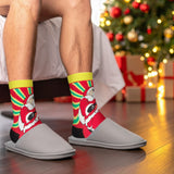 BRUBAKER 5 Pairs of Christmas Socks - Cool Santa - Funny Colorful Footwear for Men - Sock Set - Santa Claus Cotton - 8-1