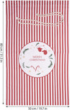 BRUBAKER Christmas Sack Merry Christmas Red & White - 31.5 Inches Holiday Gift Bag - Cotton Santa Sack for Gifts