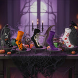 BRUBAKER 5 Pairs of Halloween Socks - Funny Cotton Socks with Pumpkin, Skeleton & Ghost - Colorful Set for Women & Men -