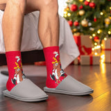 BRUBAKER 5 Pairs of Christmas Socks - Cool Santa - Funny Colorful Footwear for Men - Sock Set - Santa Claus Cotton - 8-1