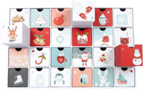 BRUBAKER Sweet Christmas 2024 Advent Calendar - DIY Fillable Christmas Countdown with 24 Doors for Gifts, Candy, and Sur