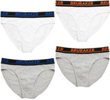 BRUBAKER Men's Underwear - 4 Pack Classic Briefs with Stretch Waistband - Comfort and Soft - Tag-Free Cotton Briefs