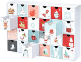 BRUBAKER Sweet Christmas 2024 Advent Calendar - DIY Fillable Christmas Countdown with 24 Doors for Gifts, Candy, and Sur