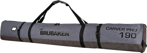 BRUBAKER Carver Performance Ski Bag for 1 Pair of Skis and Poles - Grey Black