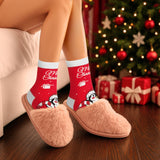 BRUBAKER 5 Pairs of Socks for Women - Merry Christmas - Funny Socks for Christmas and Holiday Season - Colorful Set Gift