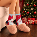 BRUBAKER 5 Pairs of Socks for Women - Merry Christmas - Funny Socks for Christmas and Holiday Season - Colorful Set Gift