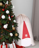 BRUBAKER Christmas Sack Gnome Elf - 31.5 Inches Holiday Gift Bag - Cotton Santa Sack - Gnome with Beard Design