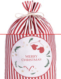 BRUBAKER Christmas Sack Merry Christmas Red & White - 31.5 Inches Holiday Gift Bag - Cotton Santa Sack for Gifts