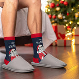 BRUBAKER 5 Pairs of Christmas Socks - Cool Santa - Funny Colorful Footwear for Men - Sock Set - Santa Claus Cotton - 8-1