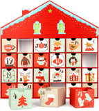 BRUBAKER Christmas House 2024 Advent Calendar - DIY Fillable Christmas Countdown with 24 Doors for Gifts, Candy, and Sur