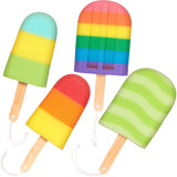 BRUBAKER 4-Piece Bath Sponge Set - Popsicle Soap Sponge - Hygienic & Durable Shower Loofahs - Colorful Bath Sponges with