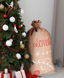 BRUBAKER Christmas Sack Special Delivery - Santa with Sleigh - 31.5 Inches Holiday Gift Bag - Santa Sack - Jute Sack