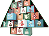 BRUBAKER Christmas Tree 2024 Advent Calendar - DIY Fillable Christmas Countdown with 24 Doors for Gifts, Candy, and Surp