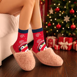 BRUBAKER 5 Pairs of Socks for Women – Penguin, Santa Claus & Snowman – Colorful Funny Christmas Footwear – Size 1-5 US