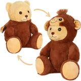 BRUBIES Teddy Monkey - 10 Inch Teddy Bear in Monkey Costume with Hood - Cuddly Toy for Cosy Adventures - Stuffed Animal for Children