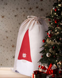 BRUBAKER Christmas Sack Gnome Elf - 31.5 Inches Holiday Gift Bag - Cotton Santa Sack - Gnome with Beard Design