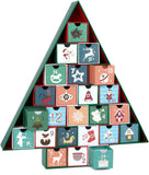 BRUBAKER Christmas Tree 2024 Advent Calendar - DIY Fillable Christmas Countdown with 24 Doors for Gifts, Candy, and Surp