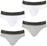 BRUBAKER Men's Underwear - 4 Pack Classic Briefs with Stretch Waistband - Comfort and Soft - Tag-Free Cotton Briefs